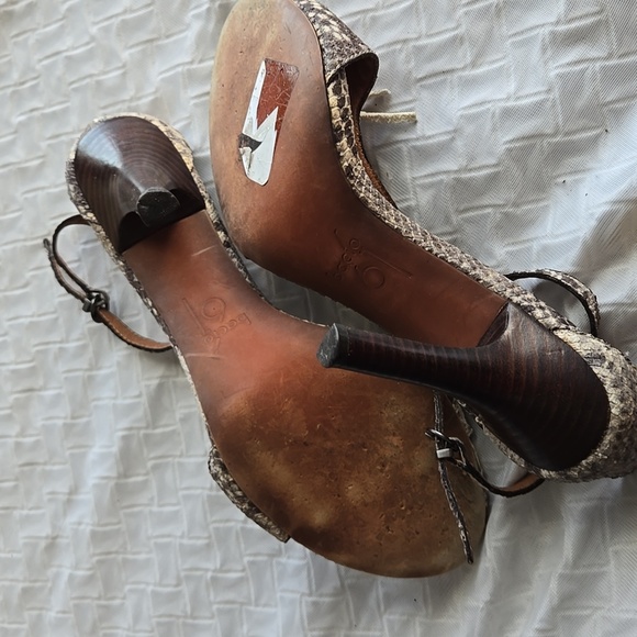 Bacio 61 Snake Print High Heels Size 8.5 Boho Bohemian - Picture 8 of 9
